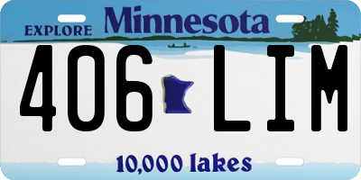 MN license plate 406LIM