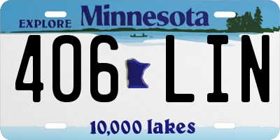 MN license plate 406LIN
