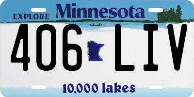MN license plate 406LIV