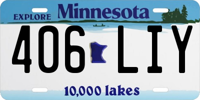 MN license plate 406LIY
