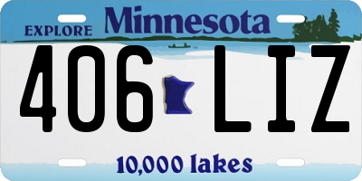 MN license plate 406LIZ