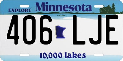 MN license plate 406LJE