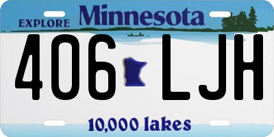 MN license plate 406LJH