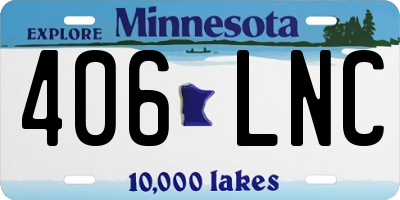 MN license plate 406LNC
