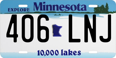 MN license plate 406LNJ