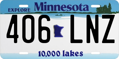 MN license plate 406LNZ