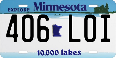 MN license plate 406LOI