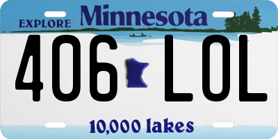 MN license plate 406LOL