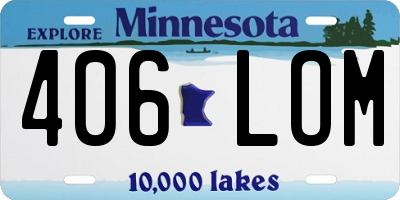 MN license plate 406LOM