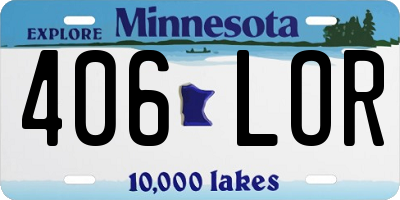 MN license plate 406LOR