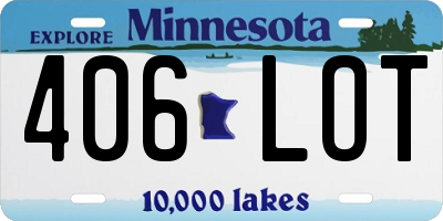 MN license plate 406LOT