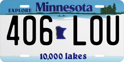 MN license plate 406LOU