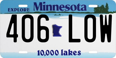 MN license plate 406LOW