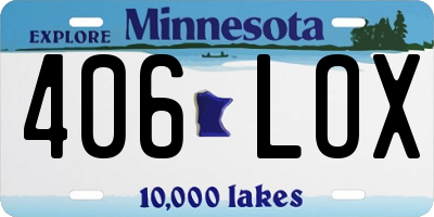 MN license plate 406LOX