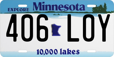 MN license plate 406LOY