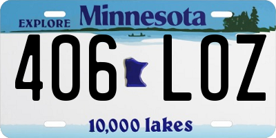 MN license plate 406LOZ