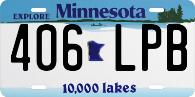 MN license plate 406LPB