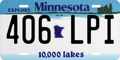 MN license plate 406LPI