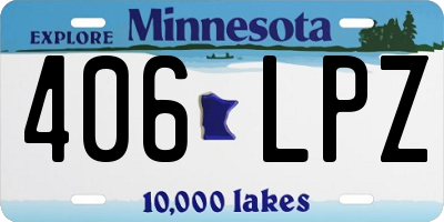 MN license plate 406LPZ