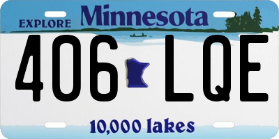 MN license plate 406LQE