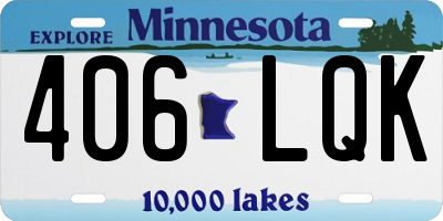 MN license plate 406LQK