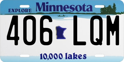 MN license plate 406LQM