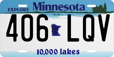 MN license plate 406LQV