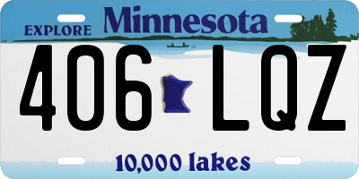 MN license plate 406LQZ
