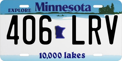 MN license plate 406LRV