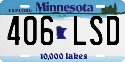 MN license plate 406LSD