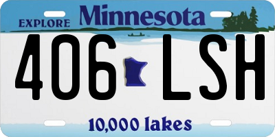 MN license plate 406LSH