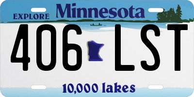 MN license plate 406LST