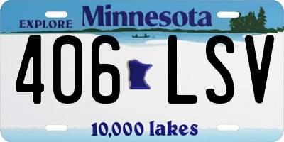 MN license plate 406LSV