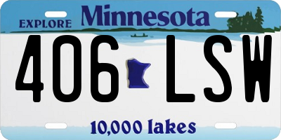 MN license plate 406LSW