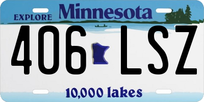 MN license plate 406LSZ