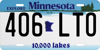 MN license plate 406LTO