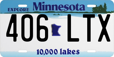MN license plate 406LTX