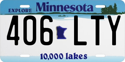 MN license plate 406LTY