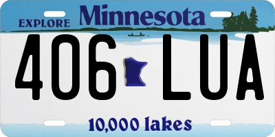 MN license plate 406LUA