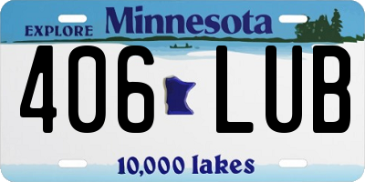 MN license plate 406LUB