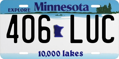 MN license plate 406LUC