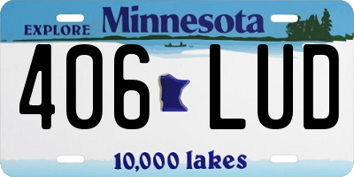 MN license plate 406LUD