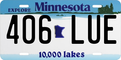 MN license plate 406LUE