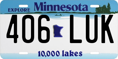 MN license plate 406LUK