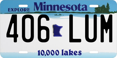 MN license plate 406LUM