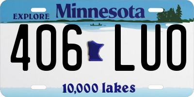 MN license plate 406LUO