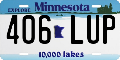 MN license plate 406LUP