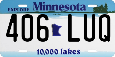 MN license plate 406LUQ