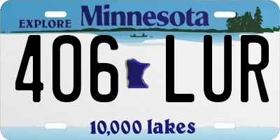 MN license plate 406LUR