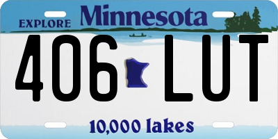 MN license plate 406LUT